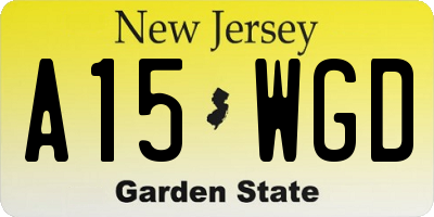 NJ license plate A15WGD