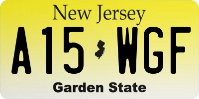 NJ license plate A15WGF