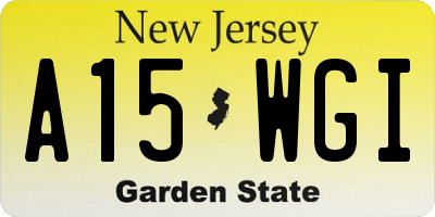 NJ license plate A15WGI