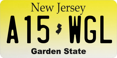 NJ license plate A15WGL