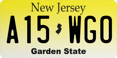 NJ license plate A15WGO