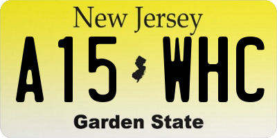 NJ license plate A15WHC