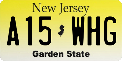 NJ license plate A15WHG
