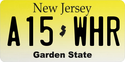 NJ license plate A15WHR
