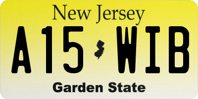 NJ license plate A15WIB