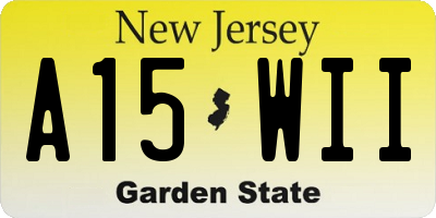 NJ license plate A15WII