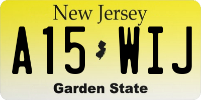 NJ license plate A15WIJ