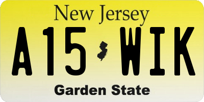 NJ license plate A15WIK