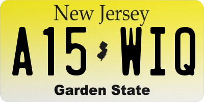 NJ license plate A15WIQ