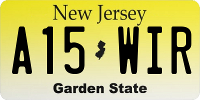 NJ license plate A15WIR
