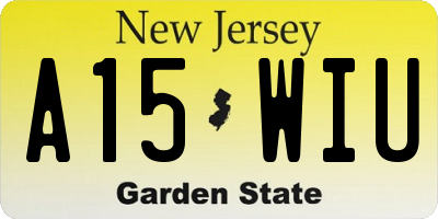 NJ license plate A15WIU