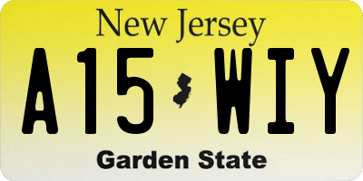 NJ license plate A15WIY