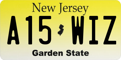 NJ license plate A15WIZ