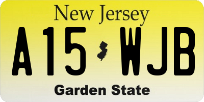 NJ license plate A15WJB