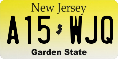 NJ license plate A15WJQ