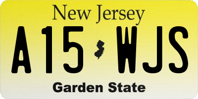 NJ license plate A15WJS