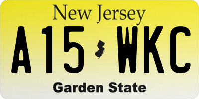 NJ license plate A15WKC