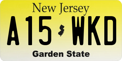 NJ license plate A15WKD