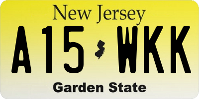 NJ license plate A15WKK