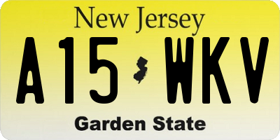 NJ license plate A15WKV