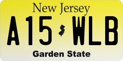 NJ license plate A15WLB