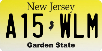 NJ license plate A15WLM