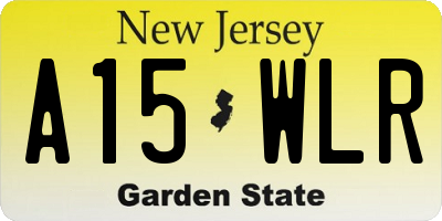 NJ license plate A15WLR
