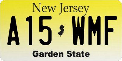 NJ license plate A15WMF