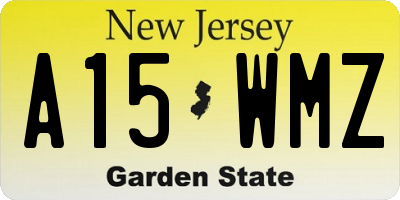 NJ license plate A15WMZ