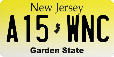 NJ license plate A15WNC