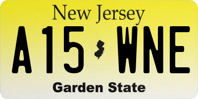 NJ license plate A15WNE