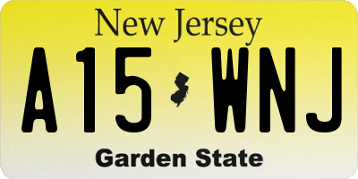 NJ license plate A15WNJ