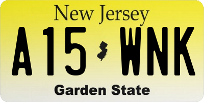 NJ license plate A15WNK