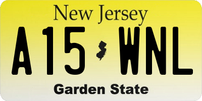 NJ license plate A15WNL