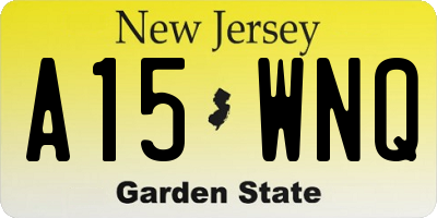 NJ license plate A15WNQ