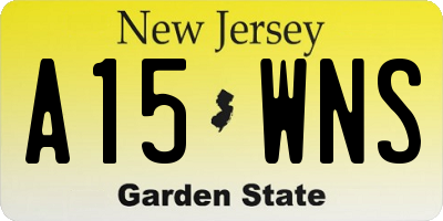 NJ license plate A15WNS