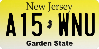 NJ license plate A15WNU