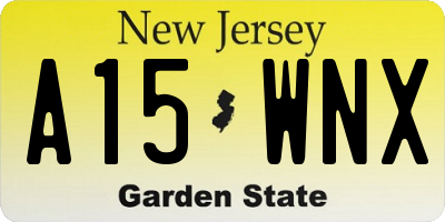 NJ license plate A15WNX