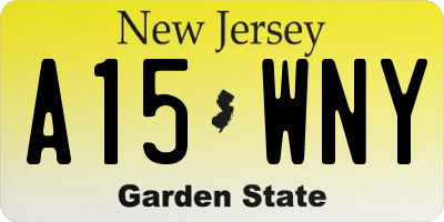 NJ license plate A15WNY