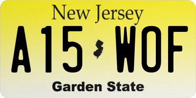NJ license plate A15WOF
