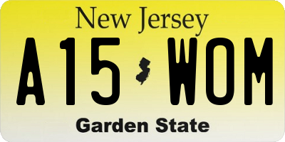 NJ license plate A15WOM