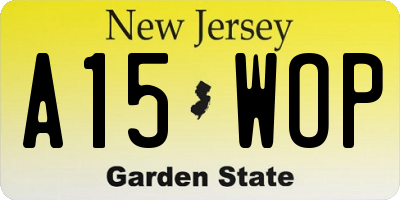 NJ license plate A15WOP
