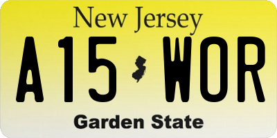 NJ license plate A15WOR