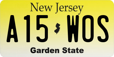 NJ license plate A15WOS