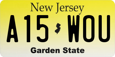 NJ license plate A15WOU