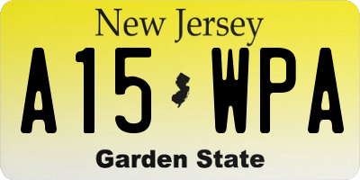 NJ license plate A15WPA