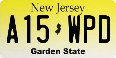 NJ license plate A15WPD