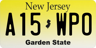 NJ license plate A15WPO