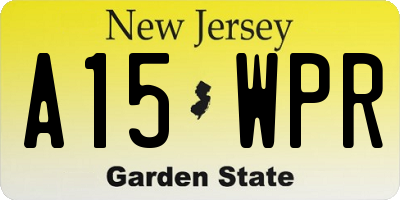NJ license plate A15WPR