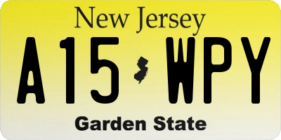 NJ license plate A15WPY
